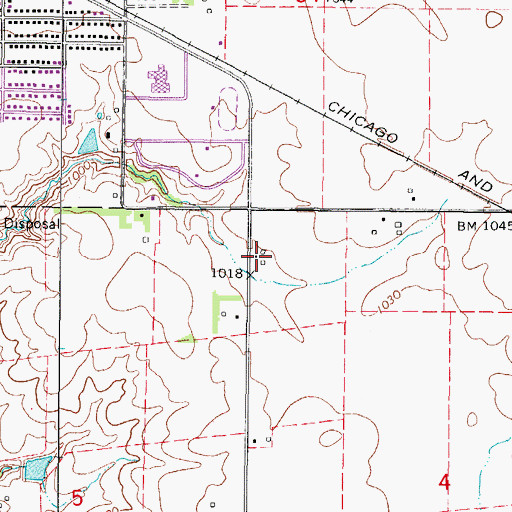 Topographic Map of Waukee Fire Department, IA