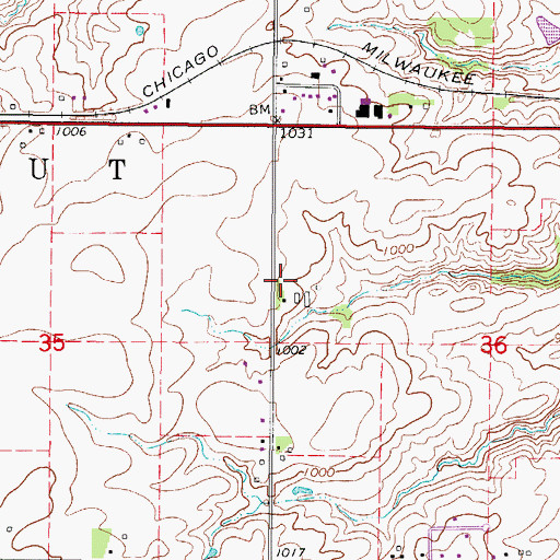 Topographic Map of Westview Church, IA