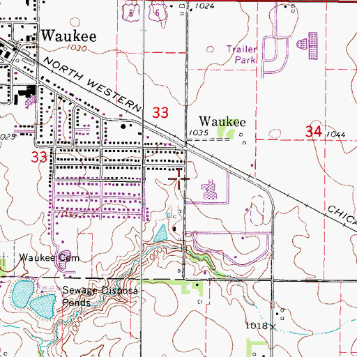 Topographic Map of Immanuel Lutheran Church, IA