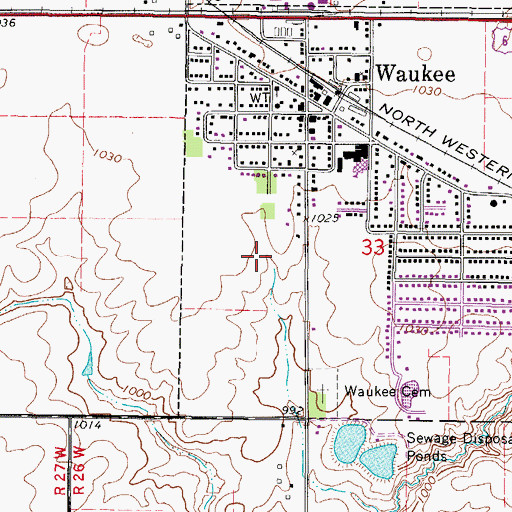 Topographic Map of Waukee Elementary School, IA