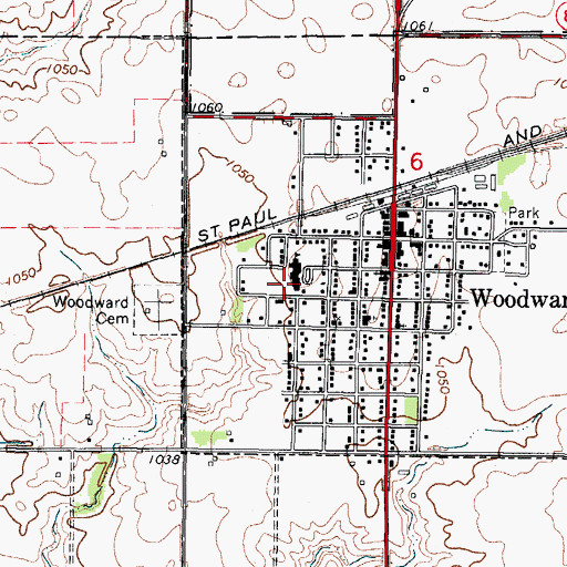 Topographic Map of Woodward - Granger High School, IA