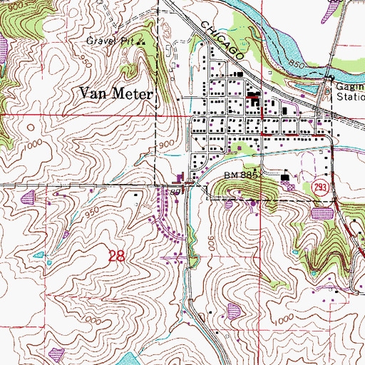 Topographic Map of Van Meter United Methodist Church, IA