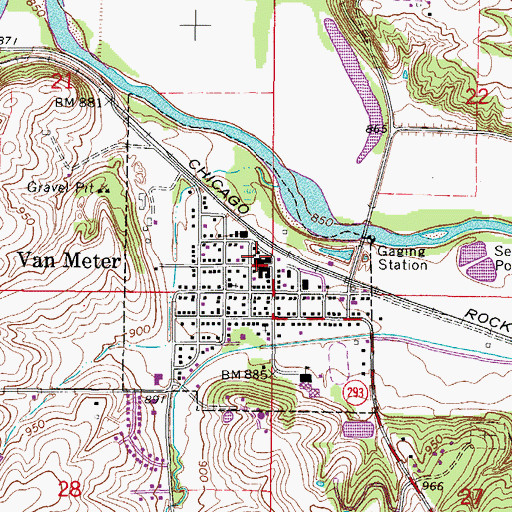 Topographic Map of Van Meter City Hall, IA