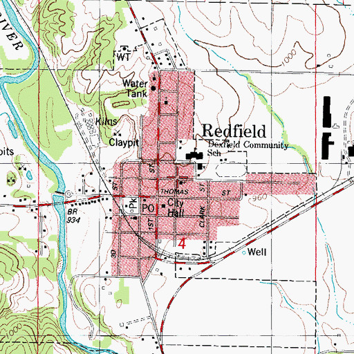 Topographic Map of Redfield Christian Church, IA