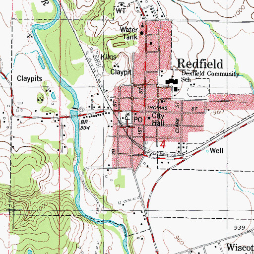 Topographic Map of Dexter United Methodist Church, IA