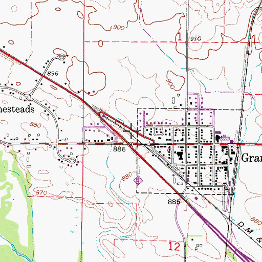 Topographic Map of Granger Manor Care Center, IA