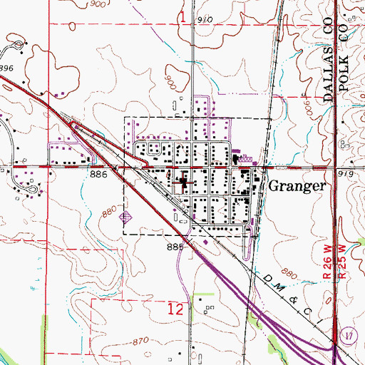 Topographic Map of Assumption School, IA