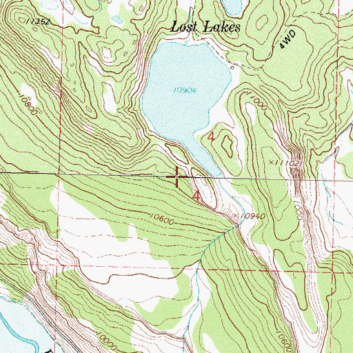 Topographic Map of Lost Lake Number 1 Dam, CO