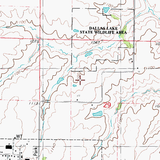 Topographic Map of Beaver Lake Campground, IA