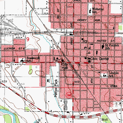 Topographic Map of Perry Police Department, IA