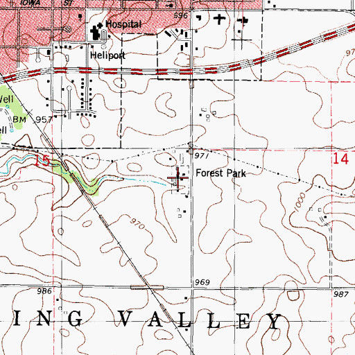 Topographic Map of Forest Park Museum, IA