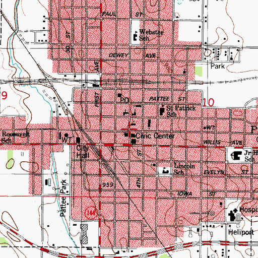 Topographic Map of Perry Foot and Ankle Clinic, IA