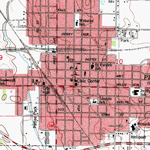 Topographic Map of Assembly of God Church, IA