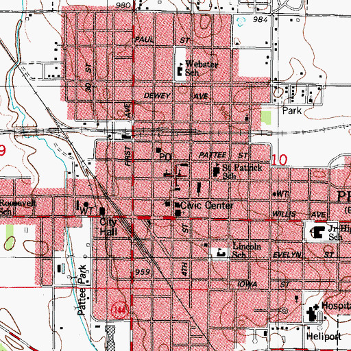 Topographic Map of Saint Patricks Catholic Church, IA