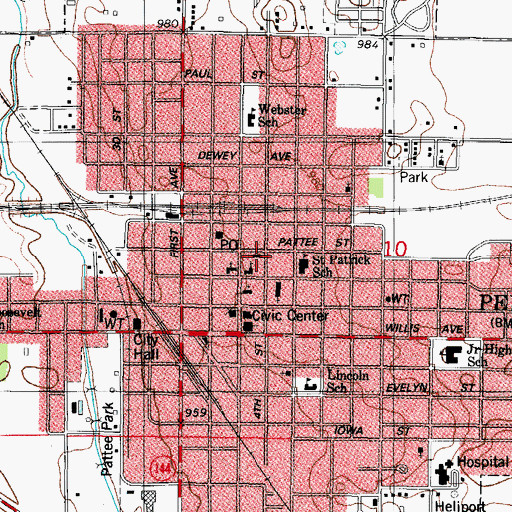 Topographic Map of First Presbyterian Church, IA