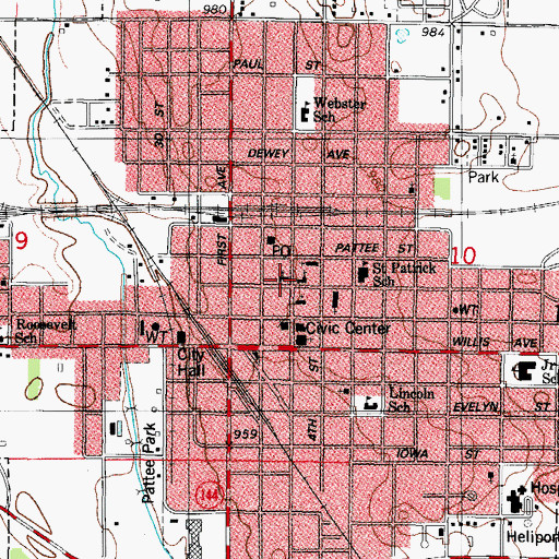 Topographic Map of First Christian Church, IA