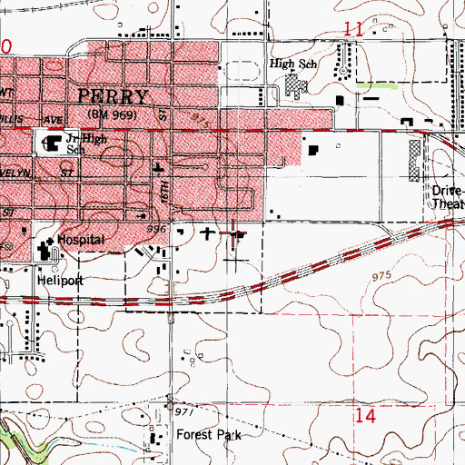 Topographic Map of Trinity Evangelical Lutheran, IA