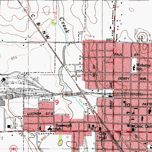 Topographic Map of Perkins Park, IA