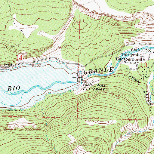 Topographic Map of Rio Grande Dam, CO