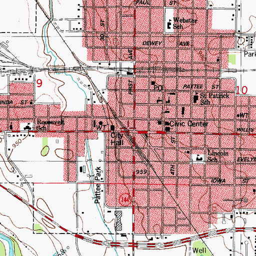 Topographic Map of Caboose Park, IA
