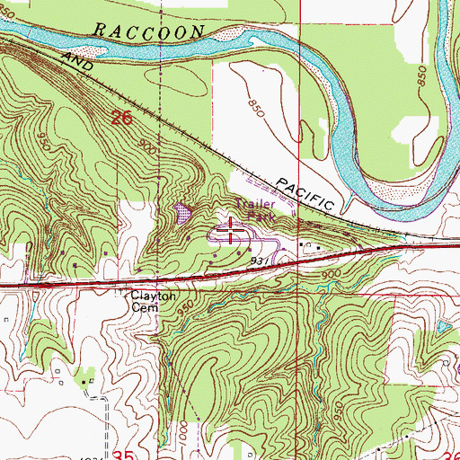 Topographic Map of Prairie Village Mobile Home Park, IA