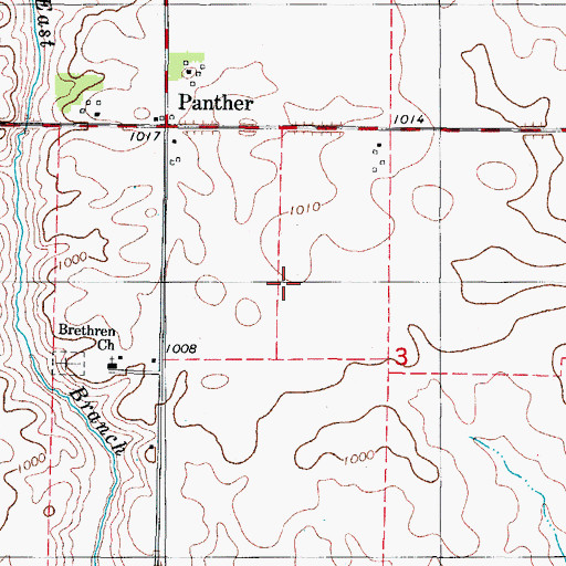 Topographic Map of Panther Creek Church, IA