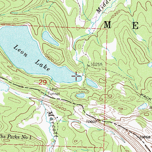 Topographic Map of Leon Lake Dam, CO