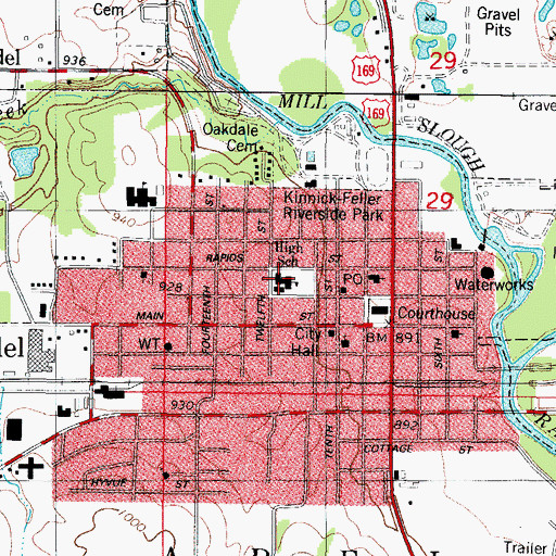 Topographic Map of ADM 6 - 7 Middle School, IA