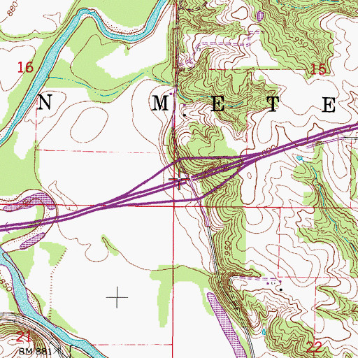 Topographic Map of Interchange 113, IA
