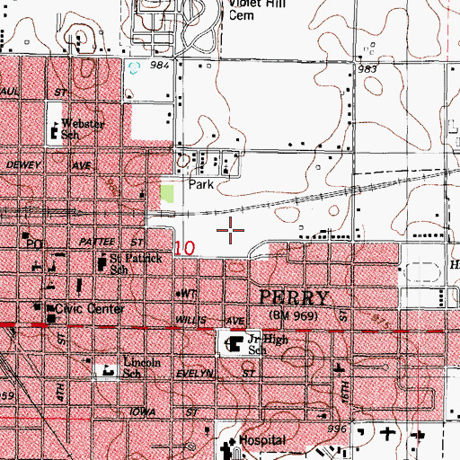 Topographic Map of Wiese Park, IA