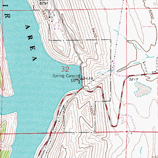Topographic Map of Spring Creek Dam, CO
