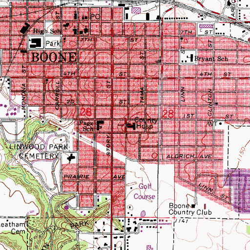 Topographic Map of Internal Medicine Center, IA