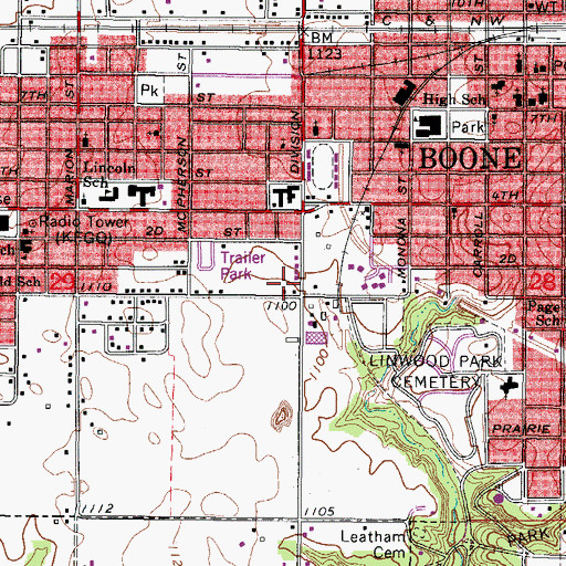 Topographic Map of Little League Park, IA