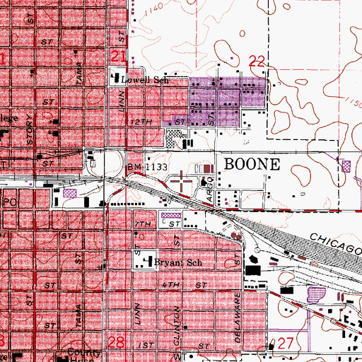 Topographic Map of Boone County Fairgrounds, IA
