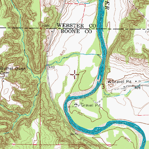 Topographic Map of Rohades Acres, IA