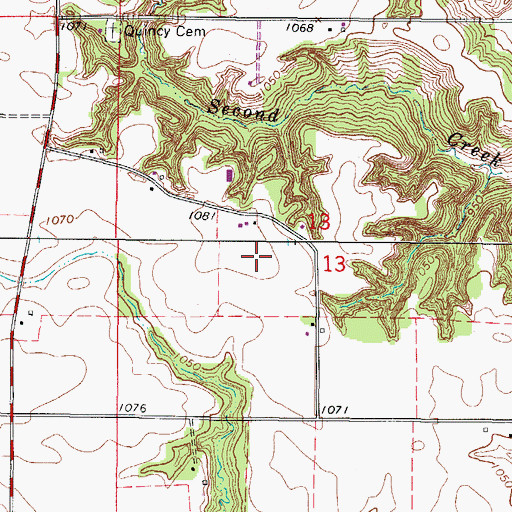 Topographic Map of Marcy Post Office (historical), IA