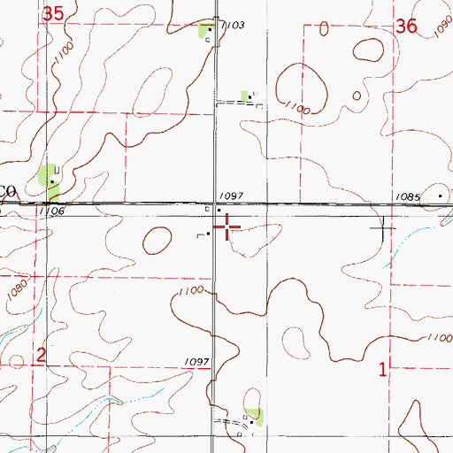 Topographic Map of Rosendale Post Office (historical), IA