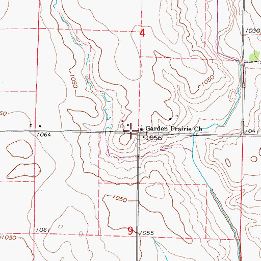 Topographic Map of Garden Post Office (historical), IA