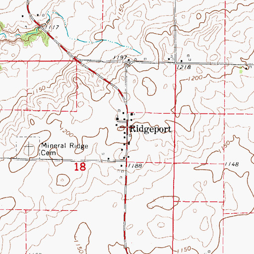 Topographic Map of Mineral Ridge Post Office (historical), IA