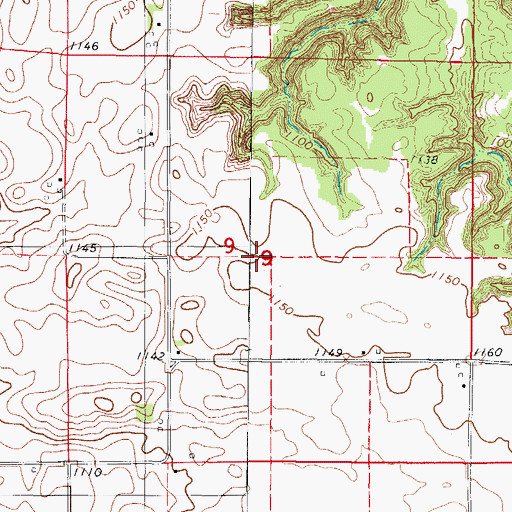 Topographic Map of Carson's Point Post Office (historical), IA