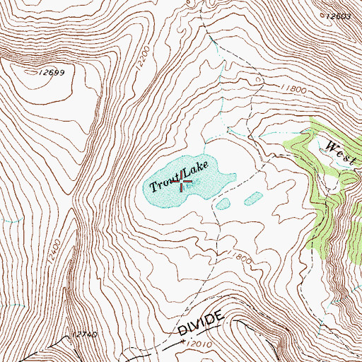 Topographic Map of Trout Lake Dam, CO