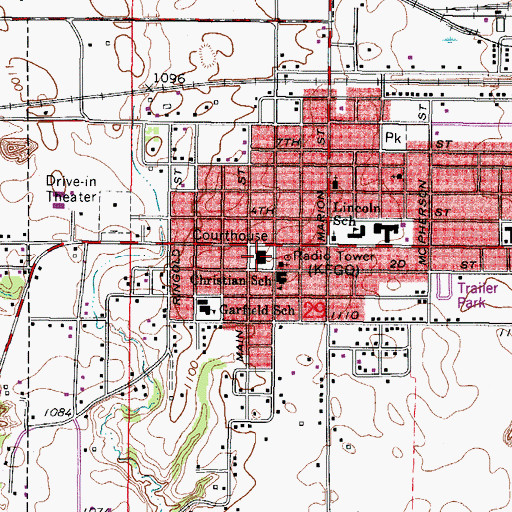 Topographic Map of District Court Judge, IA