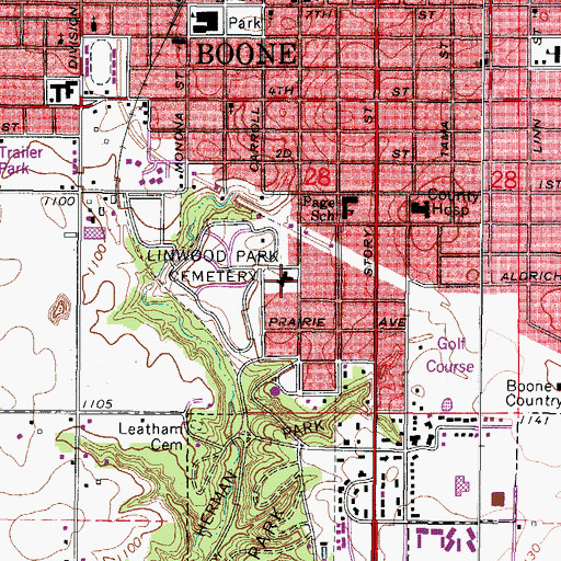 Topographic Map of Augustana Lutheran Church, IA