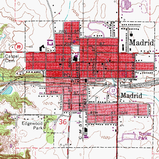 Topographic Map of Madrid Fire Department, IA