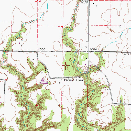 Topographic Map of Long Refuge, IA