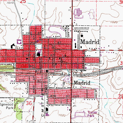 Topographic Map of Saint Paul United Church of Christ, IA