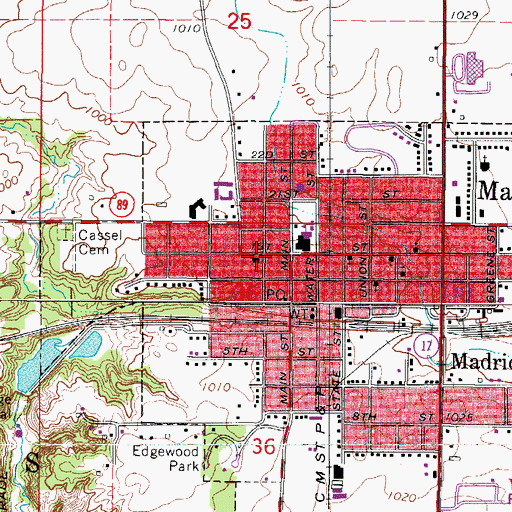 Topographic Map of Saint Johns Lutheran Church, IA