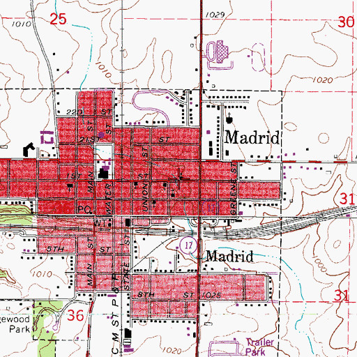 Topographic Map of Church of Christ, IA