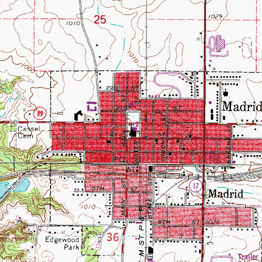 Topographic Map of Madrid Elementary School, IA