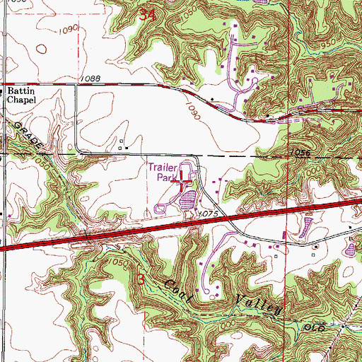 Topographic Map of Country Aire Mobile Home Park, IA